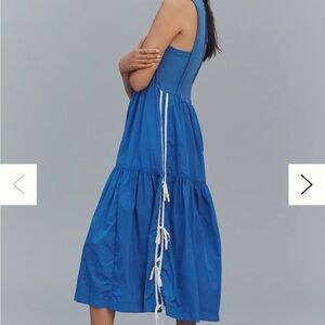 Daily Practice Bowline Sleeveless Midi Dress in Blue